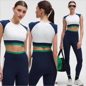 Lululemon Nulu Cropped Short-Sleeve Shirt *Retro Remix